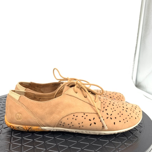 Merrell Shoes Merrell Women 8 Shoes Brown Leather Eyelet Lace Up Slim Sneaker J2886 Mimix